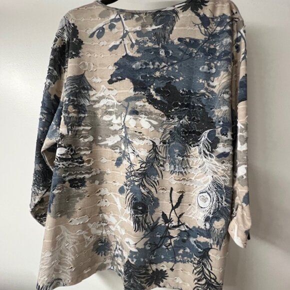 Multiples Womens Round Neck Tunic w/Sequined details on Décolletage Size 3X - Picture 5 of 6